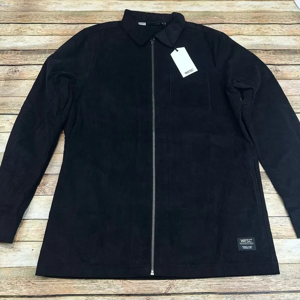 Wesc Nick Corduroy Shirt Jacket Black Men's XL NWT